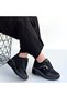Geja Black Leather Lace-Up Sports Shoes - 5