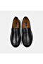 Men's Black Sports White Sole Leather Loafers - 6
