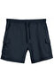 Men's Large Size K Cargo Pocket I Denim Shorts Suitable for 118-176 kg People Navy Blue