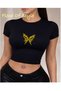 Black Babby Tee Butterfly Yellow Special Design