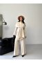 Women's Cape Shawl Detailed Design Jacket Trousers Suit - 4