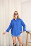 Women's Linen Oversized Shirt, Long and Comfortable Cut, Pocketed Buttons, Stylish Model Suitable for Hijab Combination. - 8