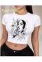 White Babby Tee Women's Flower Tear Custom Design
