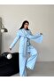 Women's Cape Shawl Detailed Design Jacket Trousers Suit - 3