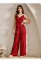 Women's Satin Lace Detailed Comfortable and Loose-Fitting 2-Piece Pajama Set - 5