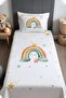 Smiling Rainbow Patterned Bedspread and Pillowcase