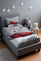 Red Race Car Patterned Bedspread and Pillowcase - 2