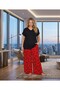 New Season Women's Black Summer Heart Patterned Design Short Sleeve Oversize (Oversized) Pajama Set - 7