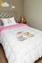 Cute Ducks with Flowers Patterned Single Duvet and Pillowcase