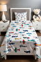 Colorful Flight Patterned Single Baby Kids Piqué Set