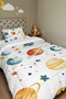 Colorful Planets Patterned Single Duvet and Pillowcase