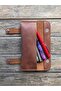 Custom Design Handmade Leather Pen Holder - Minimalist Snap Leather Pen Pouch Real Leather Pen Holder - 3