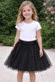Girl's Tutu Skirt Elastic Layered Tulle Layer Skirt Black (4-11 Years)