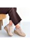 Weor Beige Knitwear Lace-Up Sneakers - 4