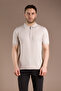 Men's Beige Knitwear T-Shirt - 4