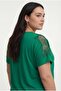Women's Plus Size Shoulder Lace Detail Green Blouse - 6