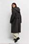 ALLBUCKS PULL&BEAR بغطاء رأس UZUN جوخ ناعم معطف ABPNB3762 - 2
