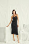 Women'S, Black, Viscose Piece, Low-Cut, Collar and Sleeves, Lace Piece Dressing Gown Set - 7