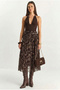Women's Brown Ethnic Pattern Tie-Dyed Lined Chiffon Skirt 0944 60283960 - 3
