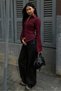 Burgundy Fitted Women's Shirt Slim Fit Mg2659