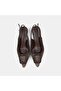 Women's Brown Adjustable Buckled Pointed Toe Evening Dress Shoes - 7