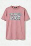 Unisex Oversized Pink Future Vibe Detailed T-Shirt