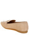 Women's Penny Strap Studded Loafers in Beige - 3