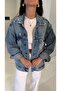 Zr Violda Blue Pocket Detail Denim Jacket