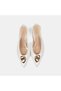 Women's White Gold Buckled Pointed Toe Heeled Bridal Shoes - 7