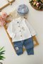 My Little One's Cicileri Wild One Baby Boy 3-Piece Cotton Piece Jacket Set - Blue and White - 2