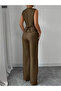 Women's Strappy Button-Front Blouse Pants Linen Two-Piece Set Summer Stylish Combination - 4