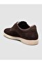 Brown Suede Textured Genuine Calf Leather Leather Lace-Up Men's Shoes - 5