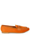 Women Penny Strap Studded Loafers In Tan - 3