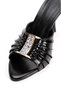 Black Women's Evening Slippers with Stone-Backed Buckles