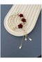 Topuz Hair Clip Red Rose Gold Metal Crystal Stone Hair Clip - 2