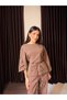 Women's Oversized Kimono Sleeve Tie-Detail Blouse & Wide-Leg Pants Set - 2