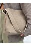 Suede Shoulder Bag - Mink - 6