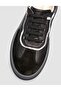Black Genuine Calf Leather Leather Suede Detailed Women's Sneakers Shoes - 6