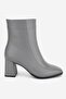 Women's Gray Genuine Leather 35-41 Size Heeled Boots & Booties - 6