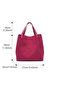 Womens Handbag Shoulder Bag Large Capacity Shopping Tote Simple Casual Commuter Bag, Wine - 2