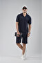 Trend Biz Regular Polo Neck Jacquard Shorts T-Shirt Bottom Top Set - 2