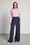 Women's Navy Blue Pleated Palazzo Pants 30068