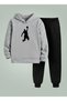 Kids Boys Hooded Smaç Printed 3 İplik Ş Brushed Inside Sweatshirt - Tracksuit Set