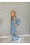 Girl's Heart Detailed Denim Jacket and Trousers Set, Festive, Perfect Fit - 4