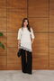 Lace Asymmetrical T-Shirt with Satin Detail - 4
