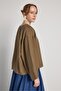 Oversized Tie-Detail Premium Tencel Fabric Khaki Women's Jacket 31011 - 3