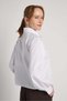Women's White Lace Detailed Scarf Collar Shirt 31005 - 6