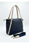 Original 3-Compartment Wide-Strap Women's Shoulder Bag Large Size 43*30 cm 6037 Laci Stone