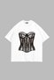 Fit Corset Printed Oversize Unisex White Tshirt
