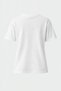 White Crew Neck Stone Embroidered B Printed O Oversized Women's T-Shirt - 5